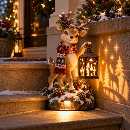 🔥LAST DAY 49% OFF -⛄ Snowman Nativity Glow™ – Solar Christmas Step Light with Holy Family Projection 🎄