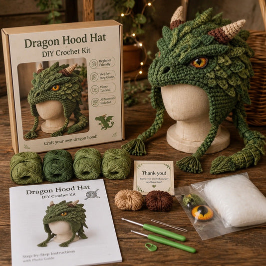 🧵Fantasy Hood Hat DIY Crochet Kit – Create Your Own Magical Wearable Character Hat