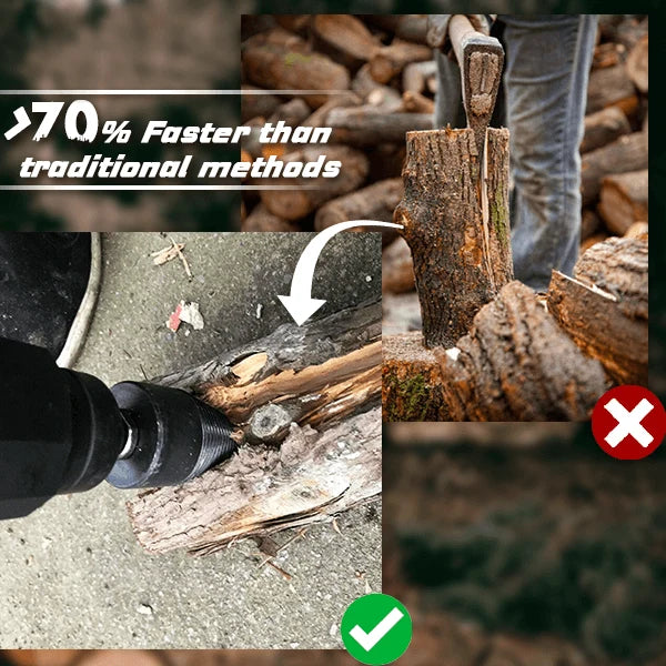 🪓 49% OFF NOW! 🔩 Electric Drill Wood Splitter – High Carbon Steel, Portable & Fast Splitting – Turns Your Drill into a Log Splitter 🌲