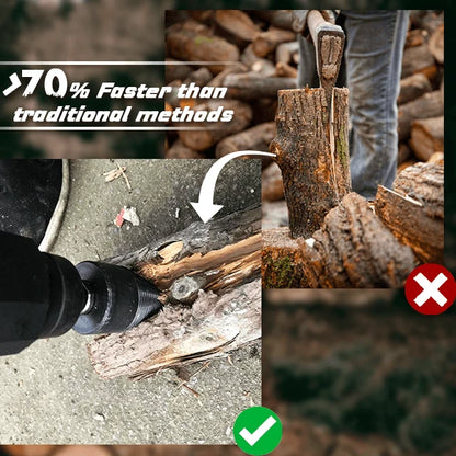 🪓 49% OFF NOW! 🔩 Electric Drill Wood Splitter – High Carbon Steel, Portable & Fast Splitting – Turns Your Drill into a Log Splitter 🌲