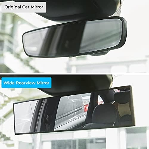 Panoramic Rear View Mirror, 12 Inch Wide Angle Clip On Mirror