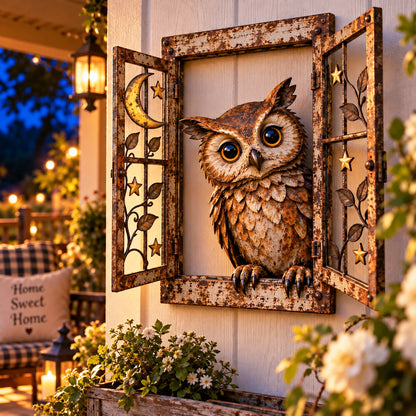 🪟 Rustic Peek-a-boo Animal Window - Handcrafted Iron Wall Art That Brings A Little Woodland Charm Home 🌿
