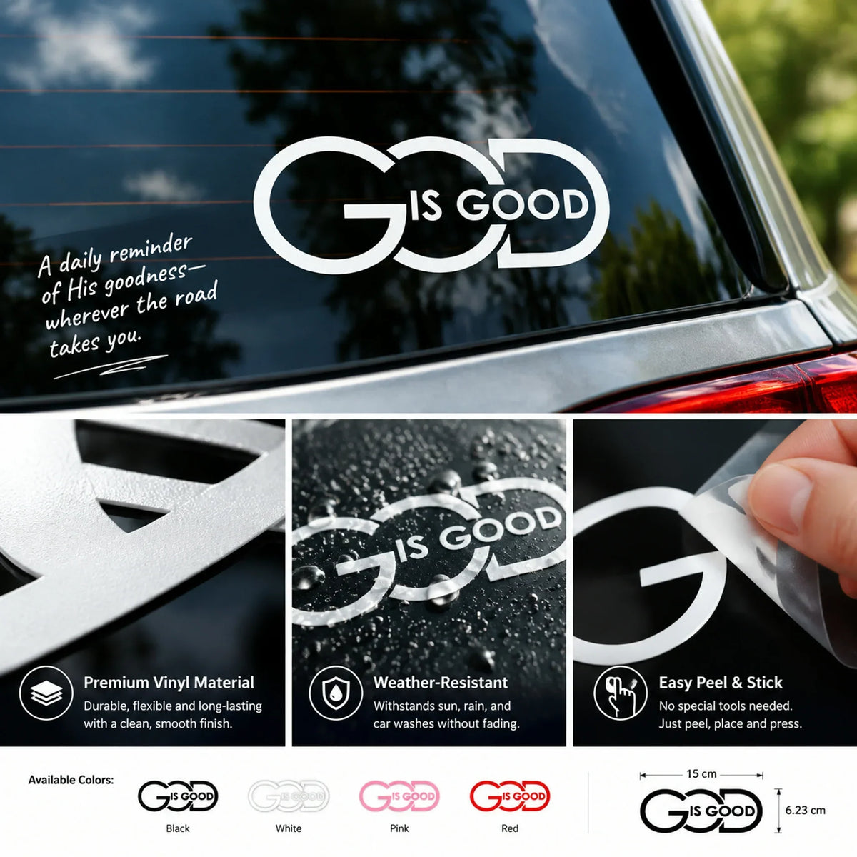 🔥BUY 1 GET 1 FREE🙏 "god Is Good" Christian Car Decal Sticker | Premium Religious Décor