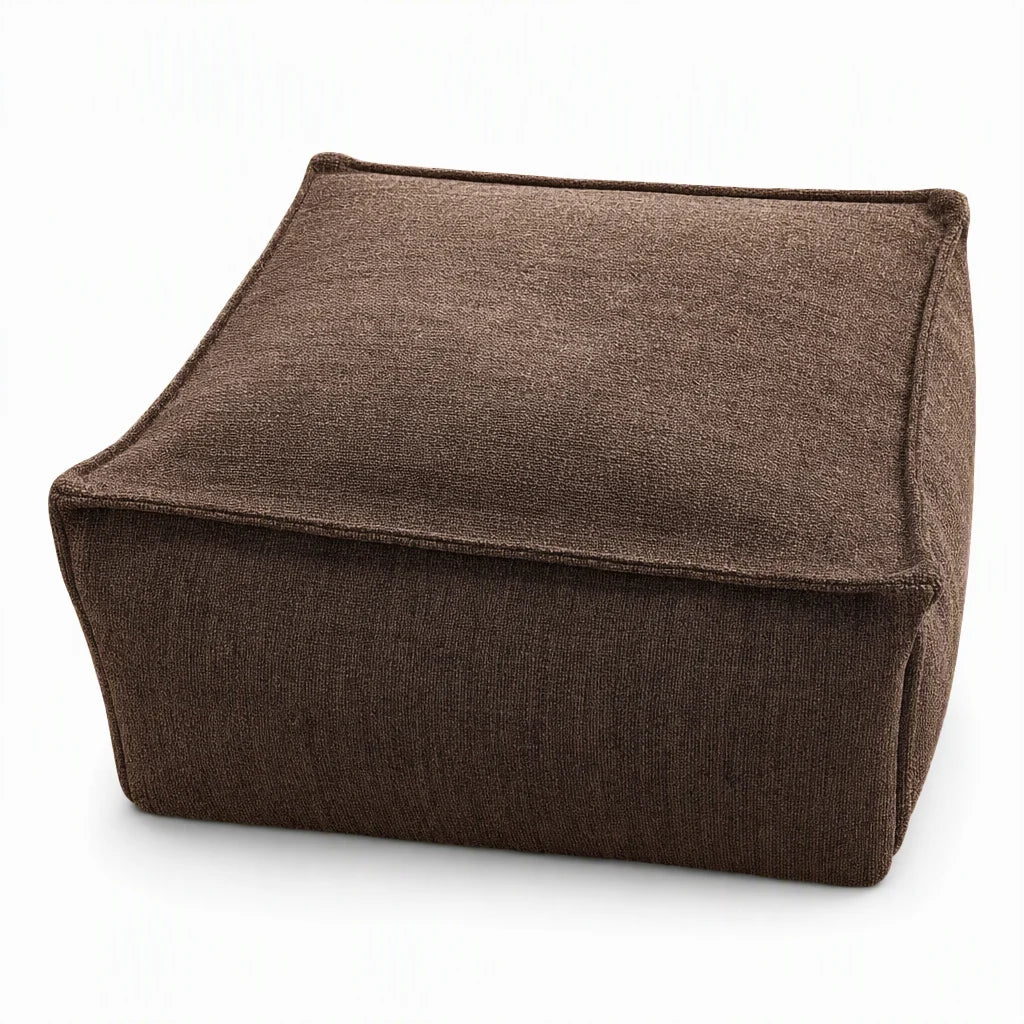 Unstuffed Square Pouf Cover | Storage Ottoman Slipcover for Living Room, Bedroom & Clothes Storage, Washable 45x45x23cm