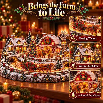 🐮 Highland Cow Christmas Farm Village – Animated Holiday Scene🐮