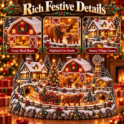 🐮 Highland Cow Christmas Farm Village – Animated Holiday Scene🐮