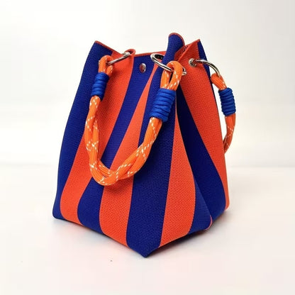 🏆👜 Limited-Time Sale: 43% OFF 🌴 Boho Striped Knit Bucket Handbag for Women – Handmade Summer Beach Shoulder Bag