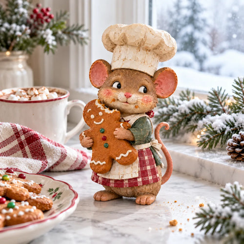 🍪 Gingerbread Mouse Baker — Whimsical Christmas Figurine🎁(📦Buy 2 Free Shipping)
