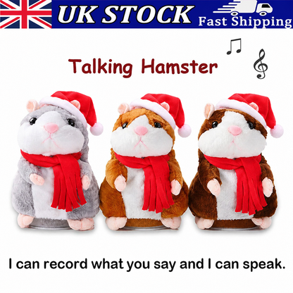 🐹 Last Day Special Price £16.99！✨Talking Hamster Plush – repeats whatever you say, auto head-shaking, hilarious fun for kids & adults.🎁