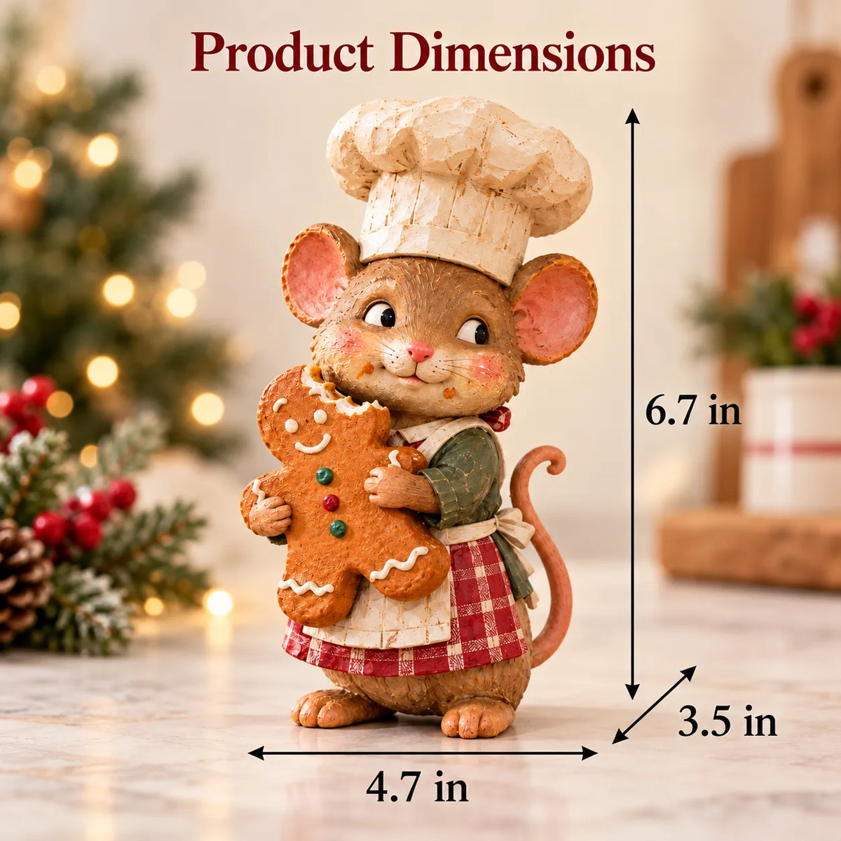 🍪 Gingerbread Mouse Baker — Whimsical Christmas Figurine🎁(📦Buy 2 Free Shipping)