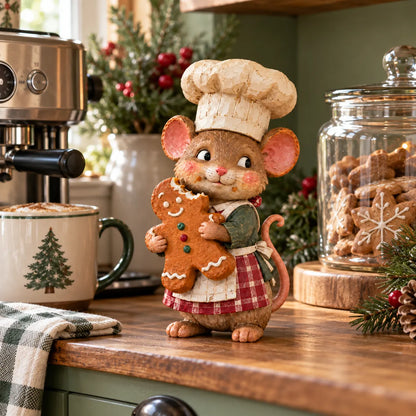 🍪 Gingerbread Mouse Baker — Whimsical Christmas Figurine🎁(📦Buy 2 Free Shipping)