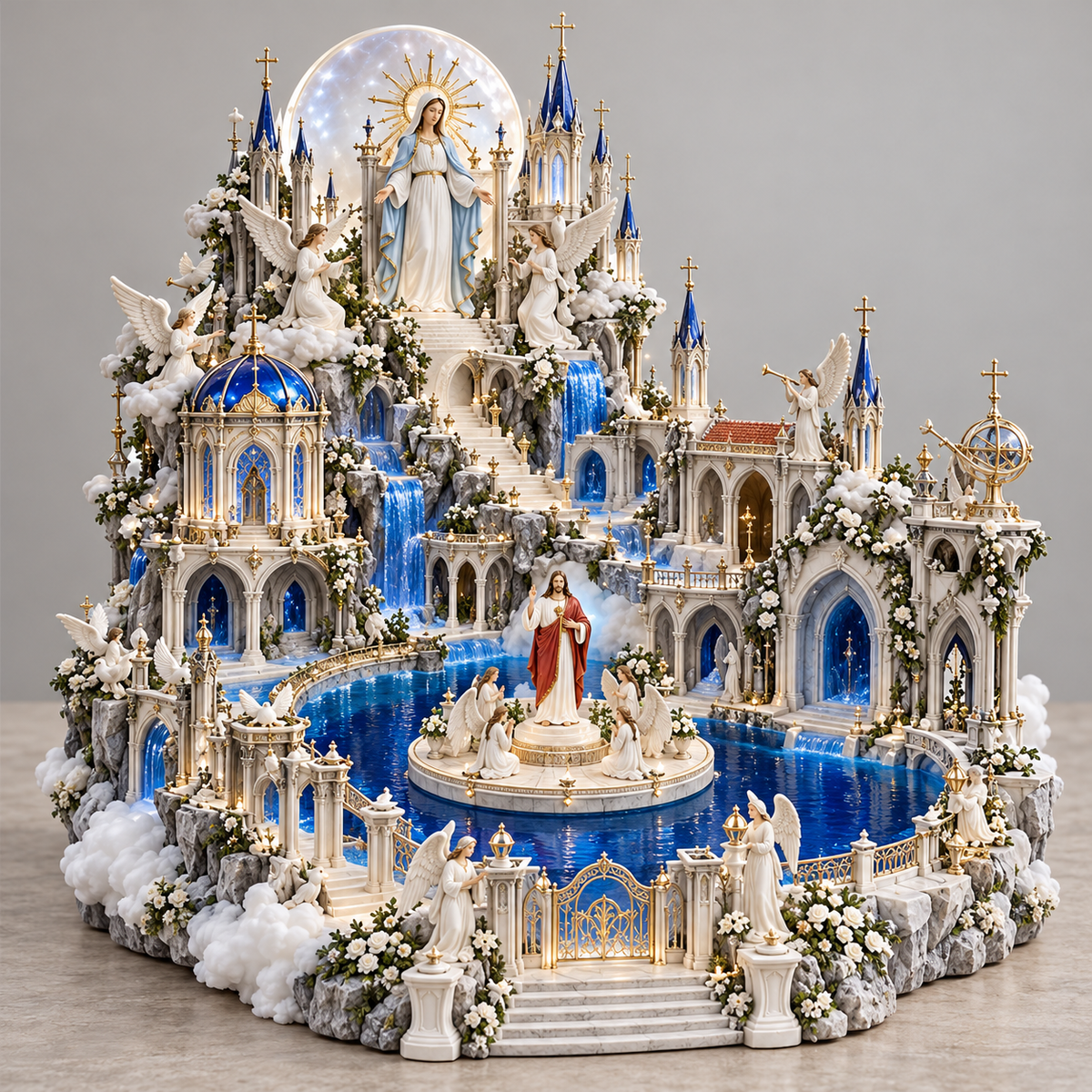 Illuminated Heavenly Castle | Religious Tabletop Décor