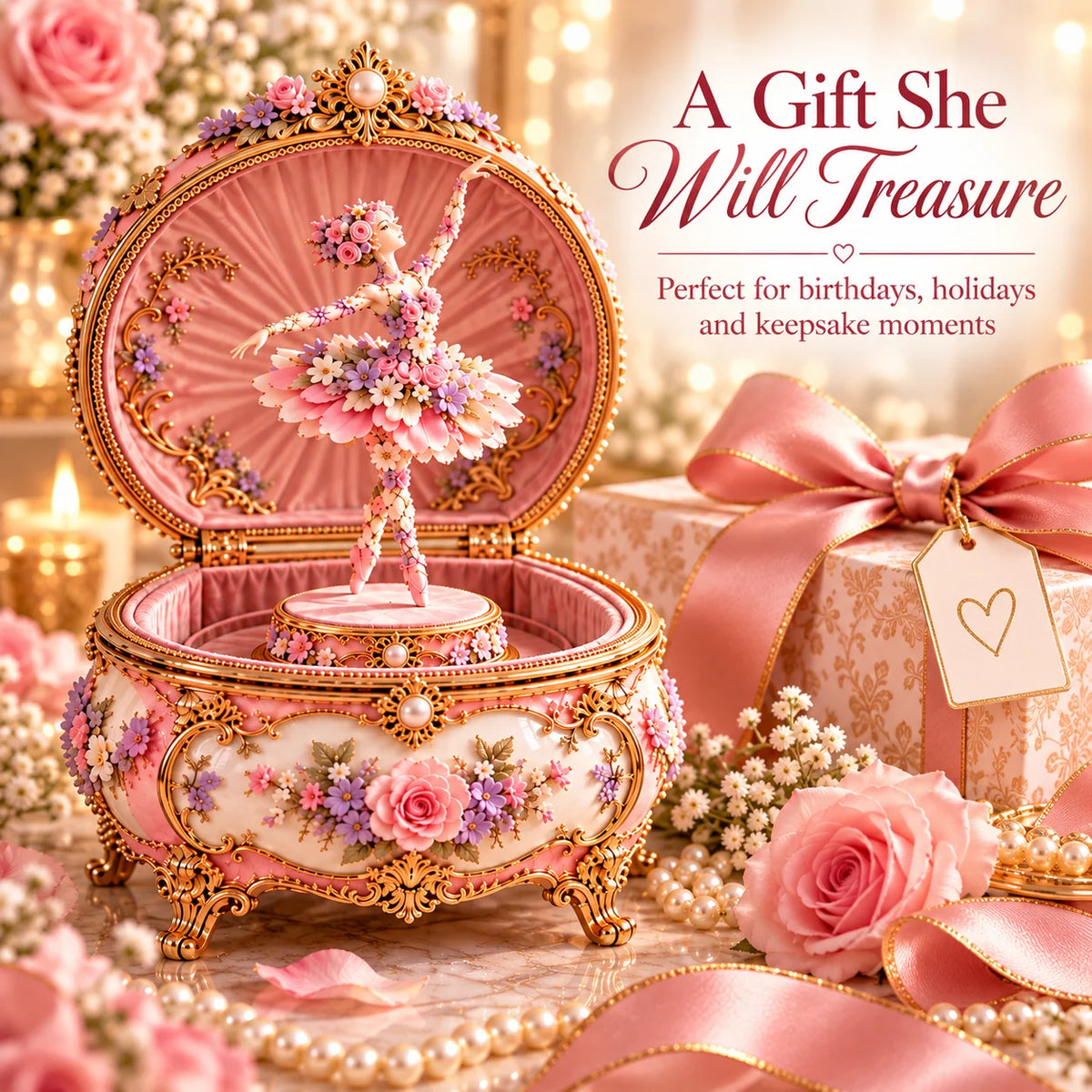 🌸 49% OFF Floral Ballerina Music Box – A Romantic Keepsake With a Magical Butterfly Reveal 🦋