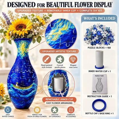 🔥hot Sale🔥 ✨ 3d Diy Puzzle Vase – 11 Creative Designs, Decorative Flower Vase & Craft Gift