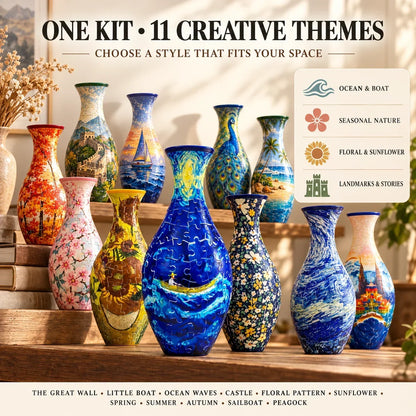 🔥hot Sale🔥 ✨ 3d Diy Puzzle Vase – 11 Creative Designs, Decorative Flower Vase & Craft Gift