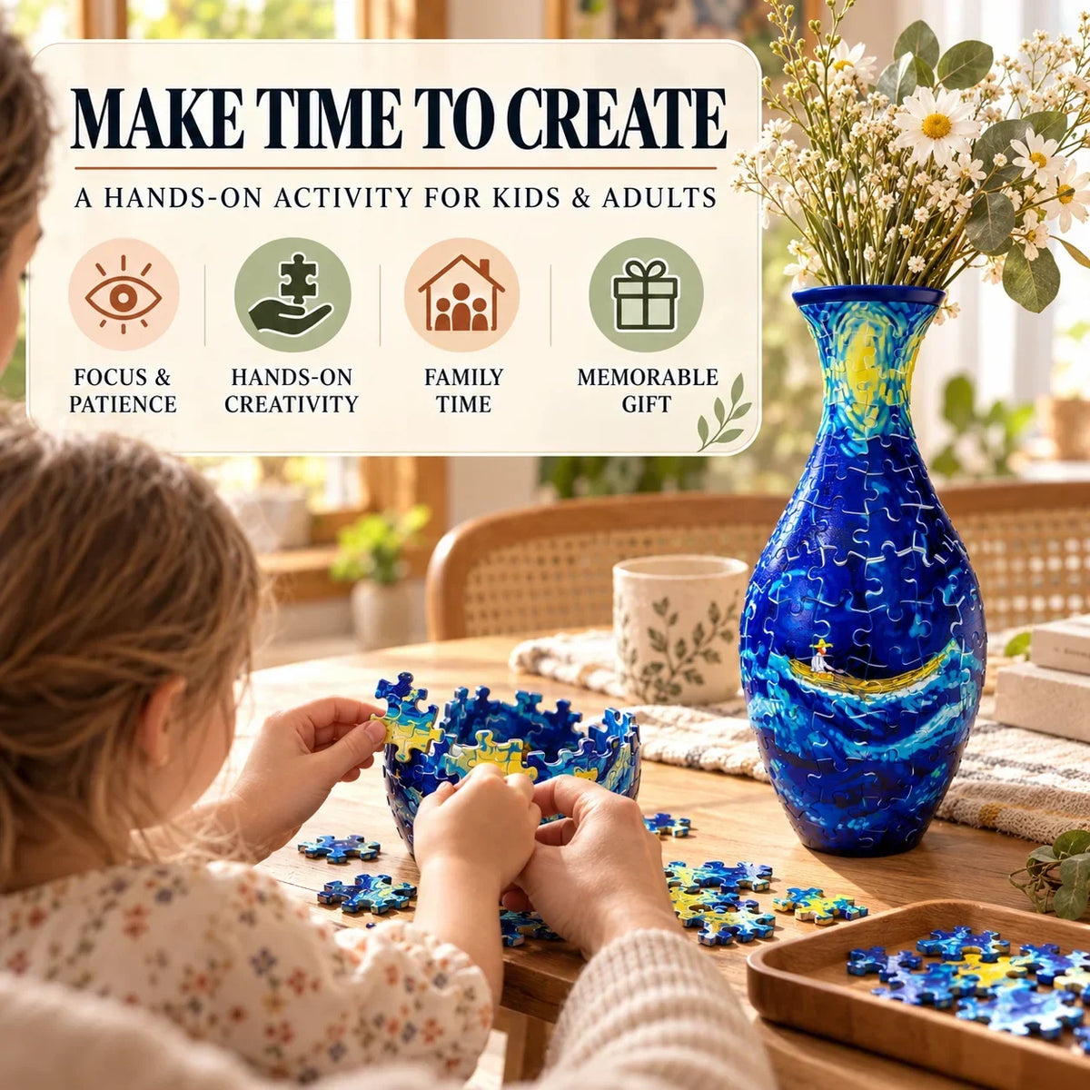 🔥hot Sale🔥 ✨ 3d Diy Puzzle Vase – 11 Creative Designs, Decorative Flower Vase & Craft Gift