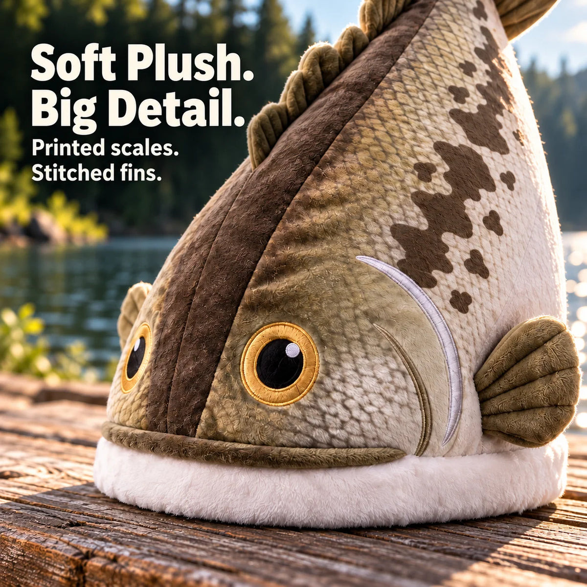 🔥Last Day 49% OFF - Big Bite Bass Tail-Flapping Plush Fish Hat