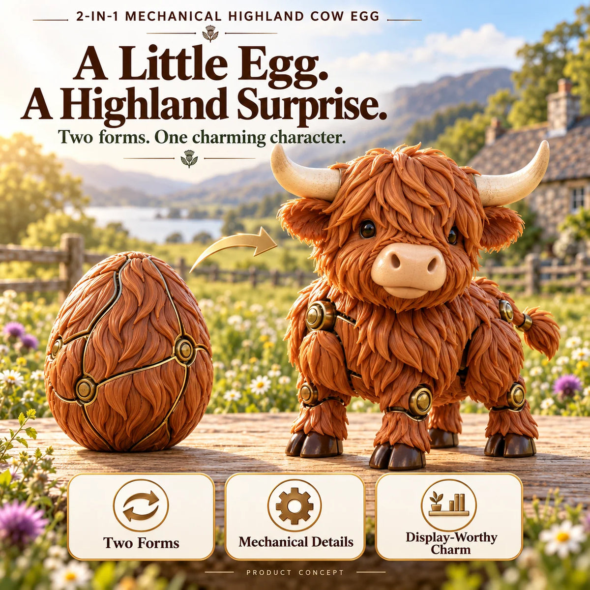 ✨Last Day 49% OFF –🐮 2-in-1 Transforming Highland Cow Egg – A Little Egg, a Charming Highland Surprise