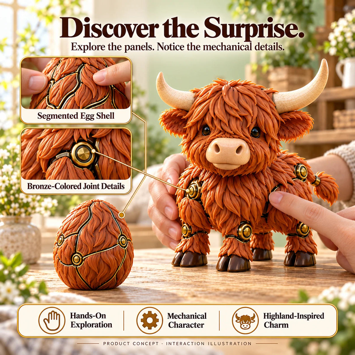 ✨Last Day 49% OFF –🐮 2-in-1 Transforming Highland Cow Egg – A Little Egg, a Charming Highland Surprise