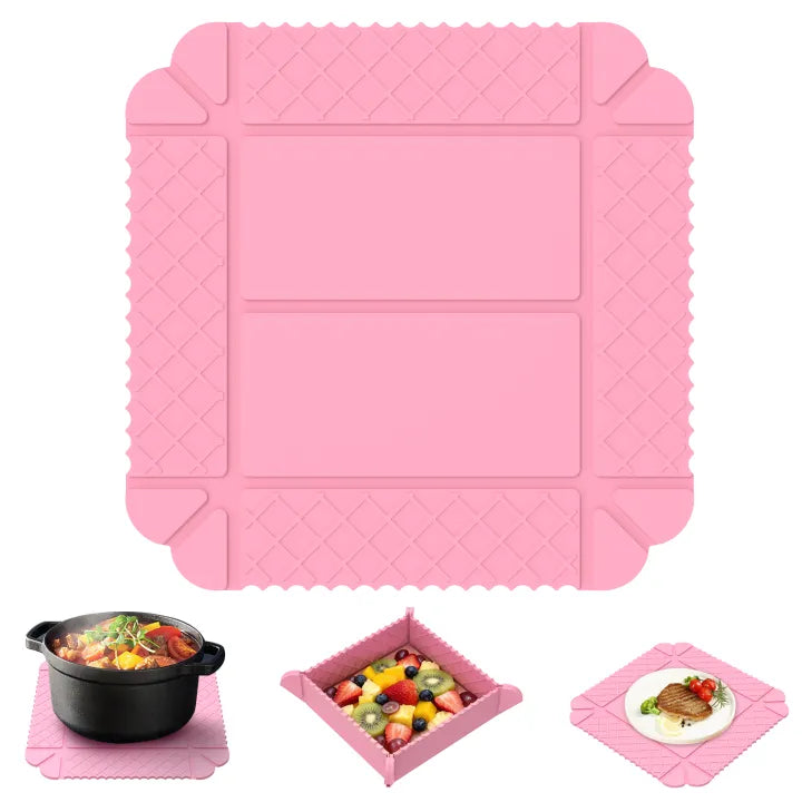 ✨Last Day 49% OFF –  3-in-1 Magnetic Silicone Trivet, Cutting Board & Foldable Serving Tray
