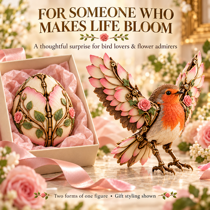 🐦 Rosewing Robin – 2-in-1 Rose Egg to Mechanical Bird Transforming Figure