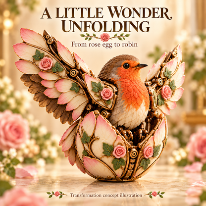 🐦 Rosewing Robin – 2-in-1 Rose Egg to Mechanical Bird Transforming Figure