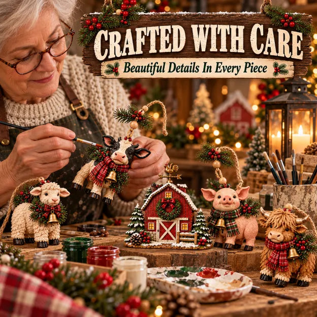 🐄Last Day 49% OFF –  Christmas Farm Friends Hanging Mantel Garland