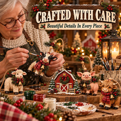 🐄Last Day 49% OFF –  Christmas Farm Friends Hanging Mantel Garland