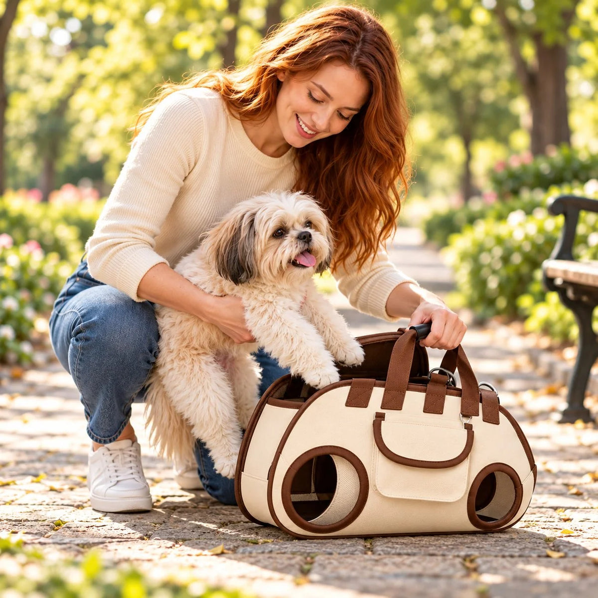 🔥 49% OFF – 😽Hands-Free Pet Sling & Harness Carrier 🐾🐶
