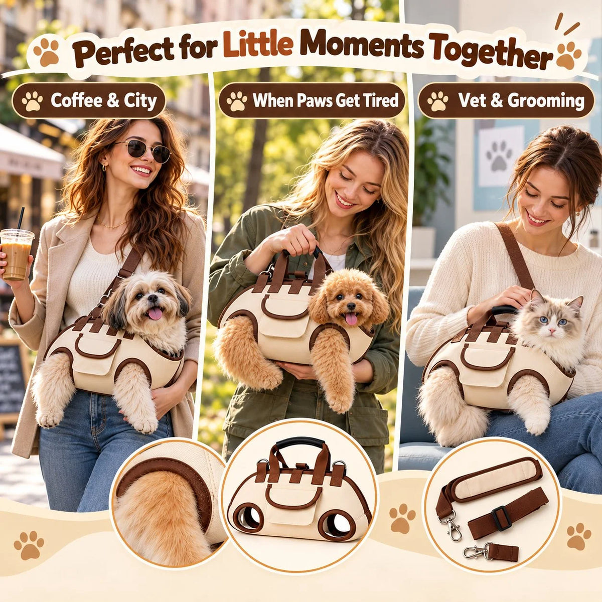 🔥 49% OFF – 😽Hands-Free Pet Sling & Harness Carrier 🐾🐶