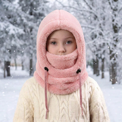 🔥 49% OFF – 3-in-1 Kids' Winter Hood – Soft Fleece Hat, Face Cover & Neck Warmer❄️🧣
