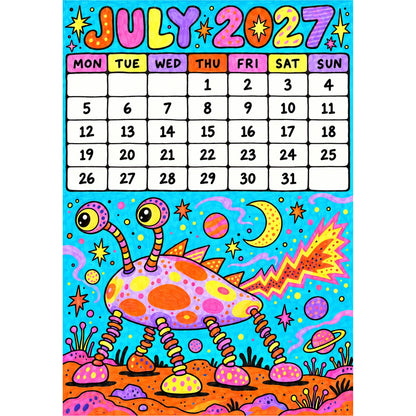 📅🎨2027 Whimsical Art Wall Calendar – 12-Month Fantasy Illustration Calendar