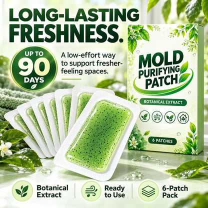 🧪 6Pcs Mold Purifying Patches – Botanical Mildew Removal Pads, Long Lasting Mold Inhibitor for Bathroom, Kitchen, Wall Corners & Damp Hidden Spots