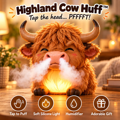 🐮 Highland Cow Huff™ – Tap-to-Puff Humidifier & Colorful Night Light ✨🎁