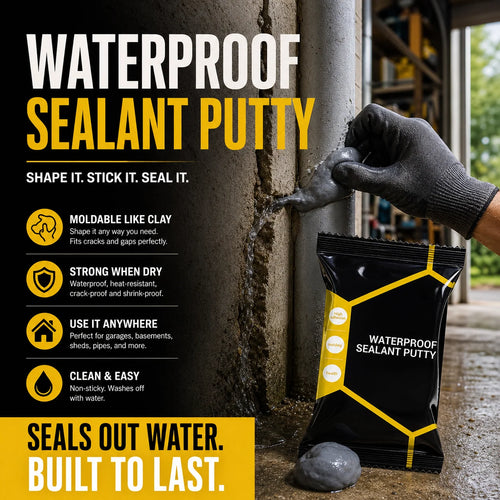 🏠 Limited-time 49% Off! Waterproof Sealant Putty, Mouldable Hole Sealing Filler For Pipe Wall Gap Blocking