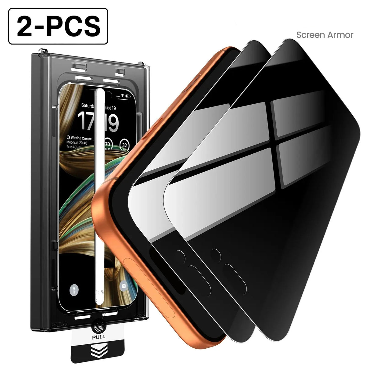 [2-Pack] Privacy & Anti-Scratch Screen Protector, Compatible with iPhone 13-17