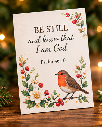 🐦✝️ “be Still” Robin Faith Keyring — A Little Reminder Of Hope | Psalm 46:10
