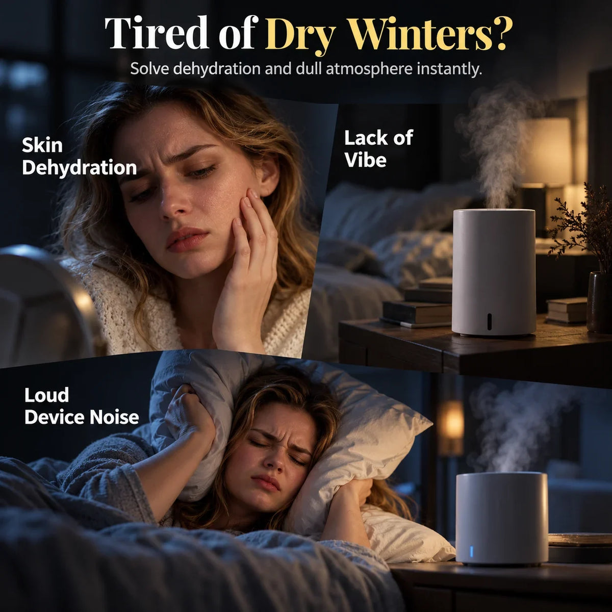 ❄💧 Winterse kerst microlandschap regendruppel aroma diffuser stille ultrasone luchtbevochtiger met nachtlampje🎄