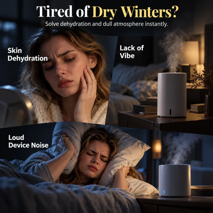 ❄💧 Winterse kerst microlandschap regendruppel aroma diffuser stille ultrasone luchtbevochtiger met nachtlampje🎄