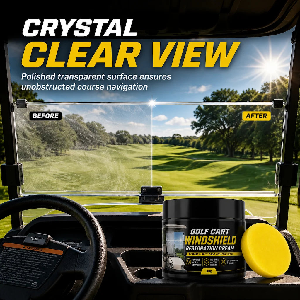 🥳2026 HOT SALE🥳💞50K+ SOLD! 🏌️✨ 49% OFF! Golf Cart Windshield Scratch Repair Paste – buffs away haze & yellowing, restores crystal-clear vision. Includes sponge, easy 3-step hand buffing! 🛡️✅