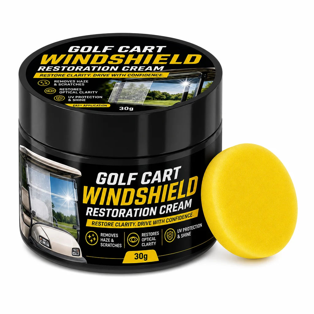 🥳2026 HOT SALE🥳💞50K+ SOLD! 🏌️✨ 49% OFF! Golf Cart Windshield Scratch Repair Paste – buffs away haze & yellowing, restores crystal-clear vision. Includes sponge, easy 3-step hand buffing! 🛡️✅