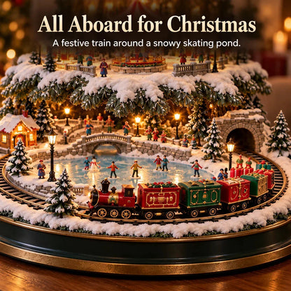 🔥 LAST DAY 49% OFF 🔥 🎄 Lighted Christmas Village Tree – Train, Carousel & Magical Holiday Glow ✨