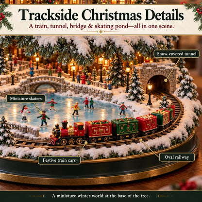 🔥 LAST DAY 49% OFF 🔥 🎄 Lighted Christmas Village Tree – Train, Carousel & Magical Holiday Glow ✨