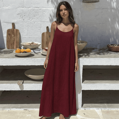 💃Women's Solid Color Backless Cami Dress💕