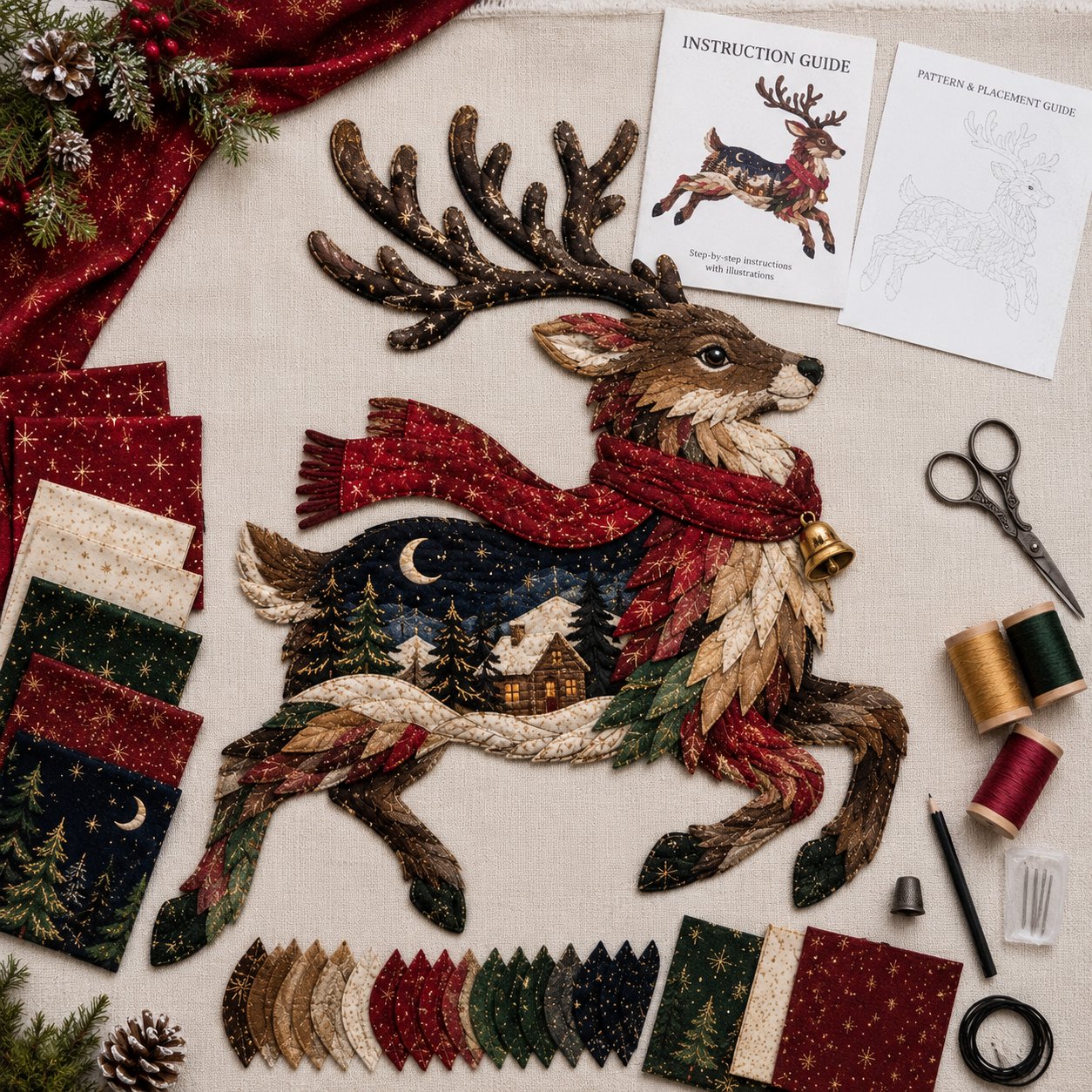 🔥Last Day 49% OFF - 🎄🎅Christmas Woodland Wildlife DIY Patchwork Kit – ✨Create a Festive Handmade Keepsake (📦Buy 2 Free Shipping)