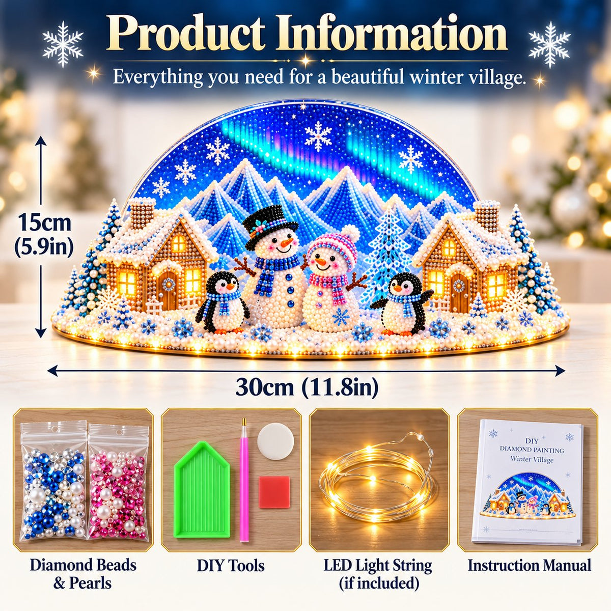 ❄️ DIY Winter Wonderland with Rhinestones and Pearl Details
