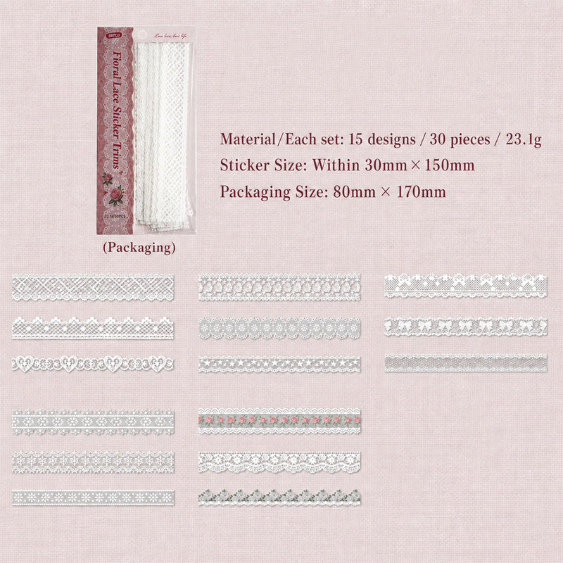 ✨✂️ Vintage Long-Strip Sticker Pack-Add a soft, timeless touch to your journals & gifts! 📓
