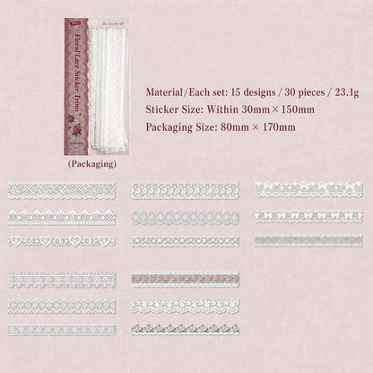 ✨✂️ Vintage Long-Strip Sticker Pack-Add a soft, timeless touch to your journals & gifts! 📓