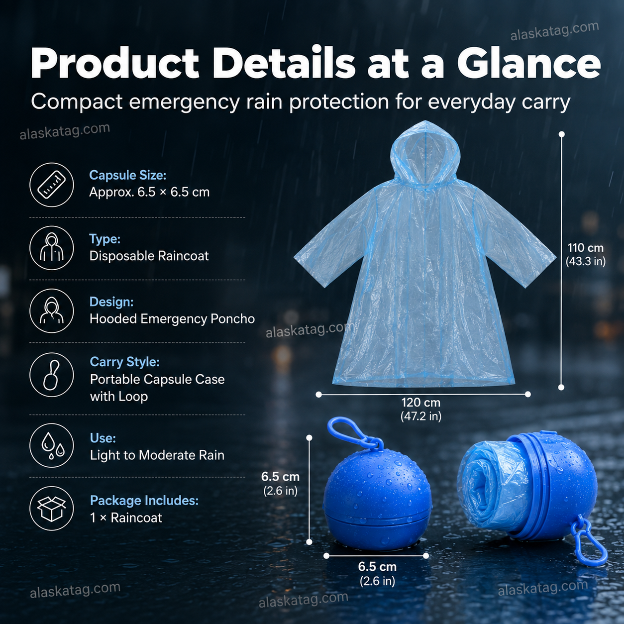 🌧️ Pocket-Size Disposable Raincoat for Unexpected Showers