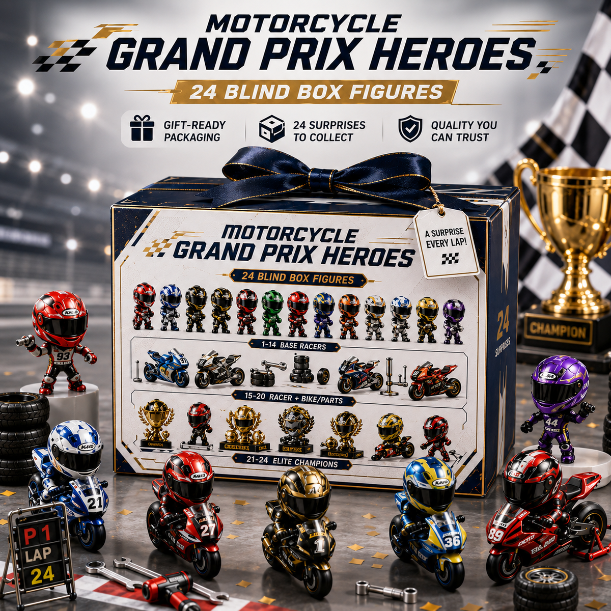🏍️2026 Motorcycle Grand Prix Heroes – 24-Day Racing Blind Box Gift Set